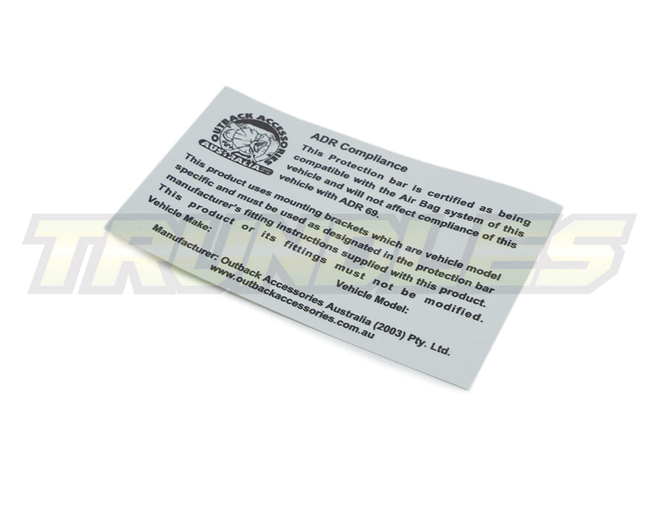 40413 | XROX ADR Compliant Replacement Sticker
