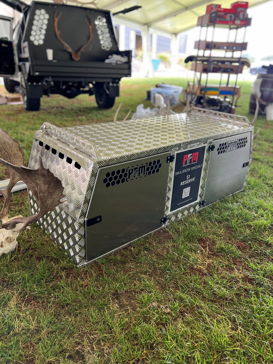 Aluminium Flat Deck 2 Bay Dog Box
